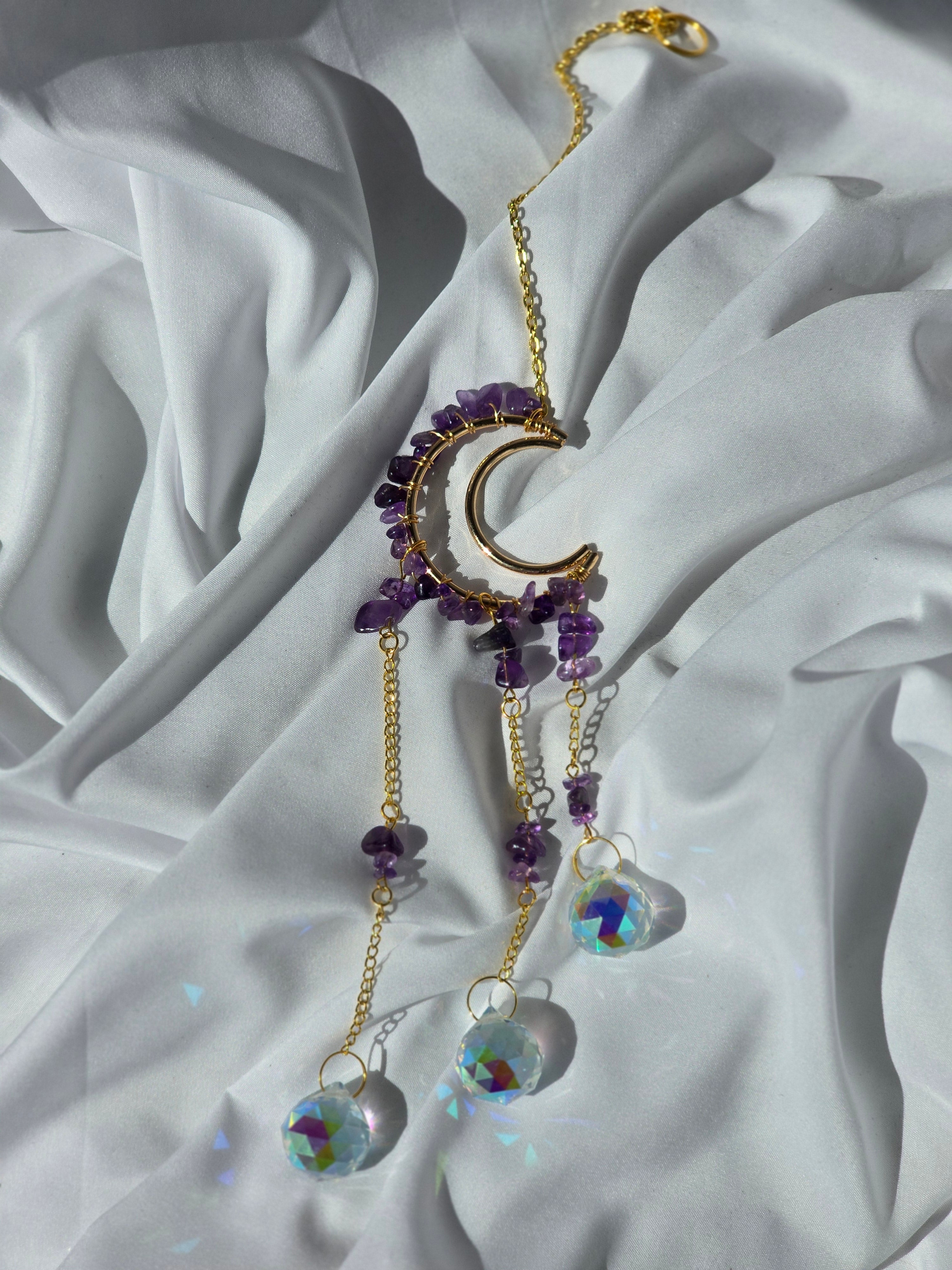Moon Sun Catcher – Illuminated with Amethyst Energy