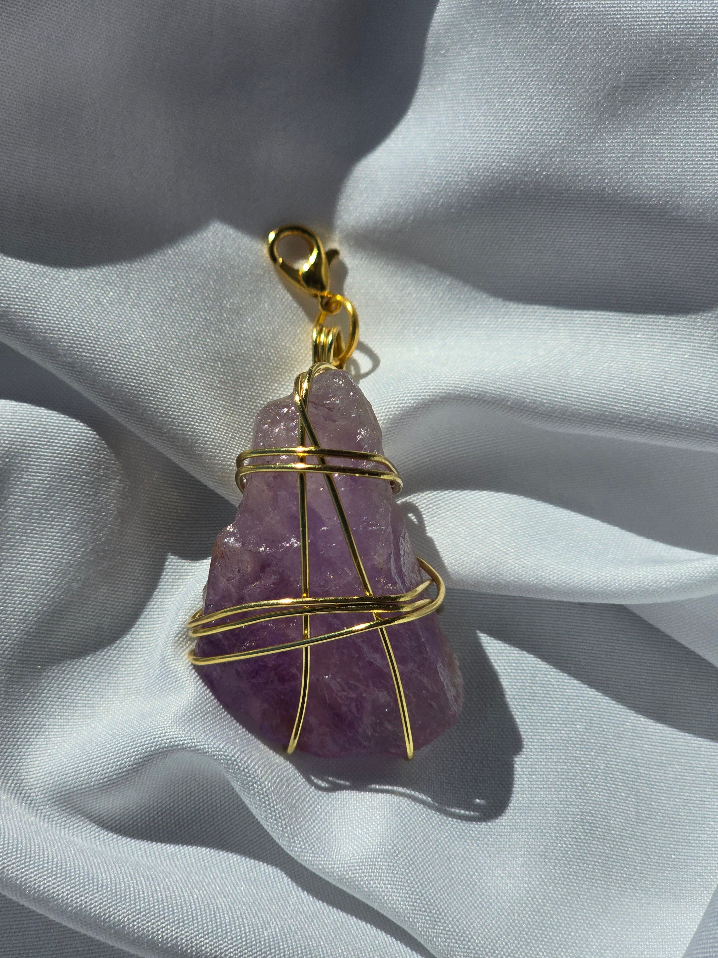 Amethyst Crystal Keychain | Protection • Calm • Clarity