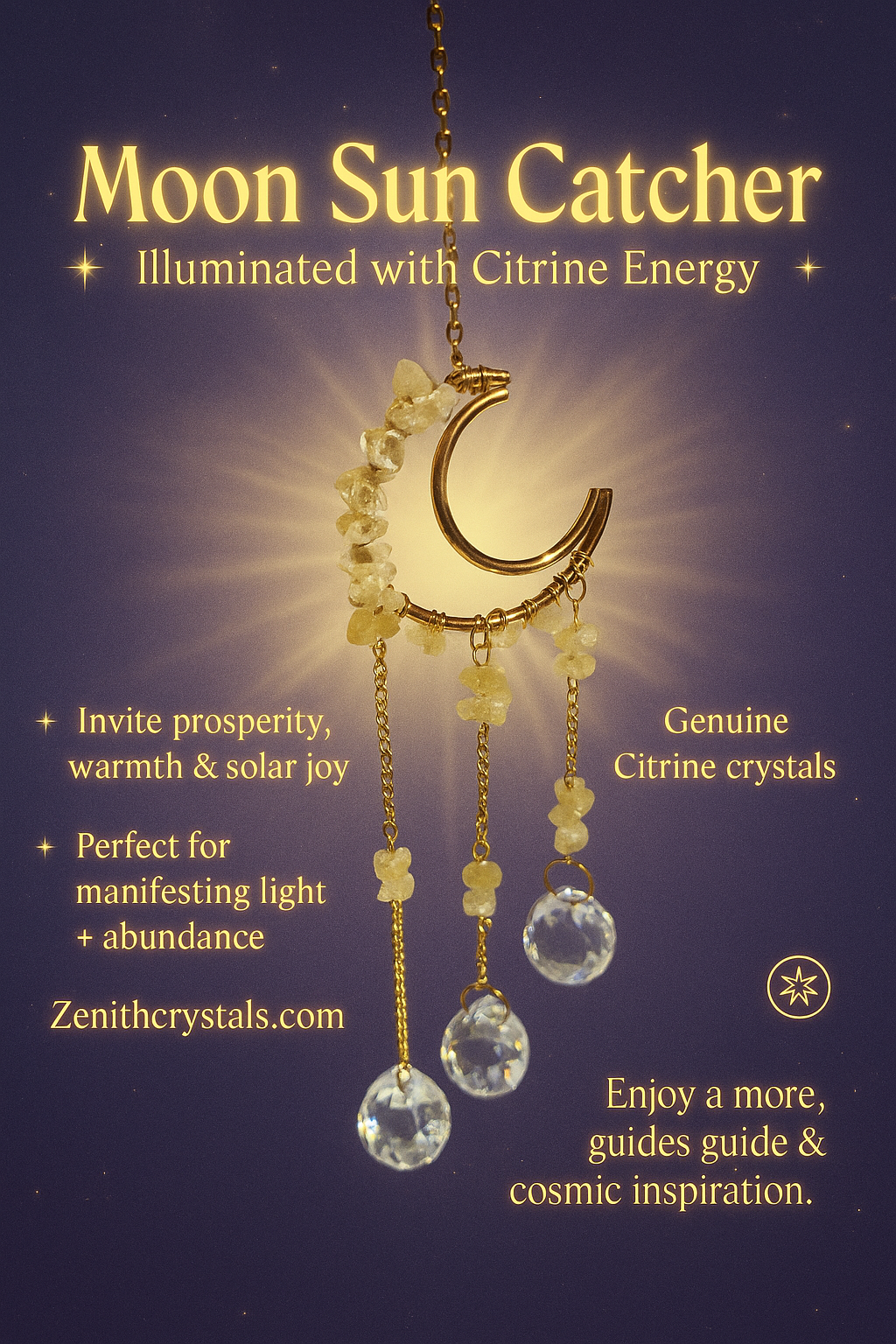 Moon Sun Catcher – Illuminated with Citrine Energy