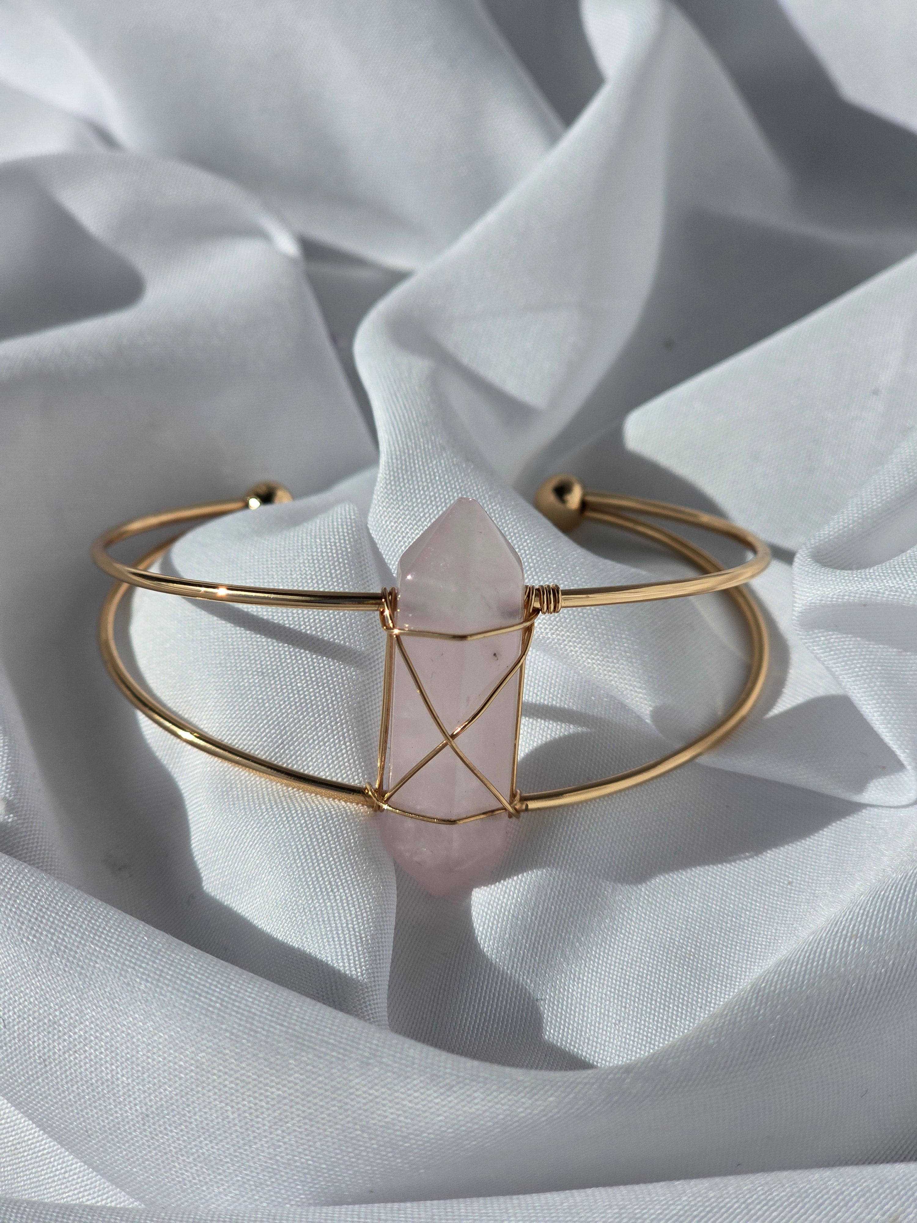 Rose Quartz Double-Band Bracelet – Love, Healing & Self-Worth